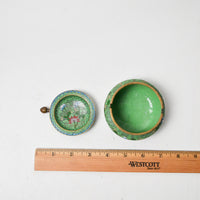 Green Cloisonne Flip Top Ashtray - Lid Missing Bar