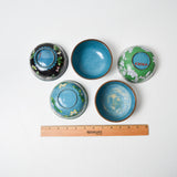 Blue + Green Cloisonne Tiny Bowls - Set of 5