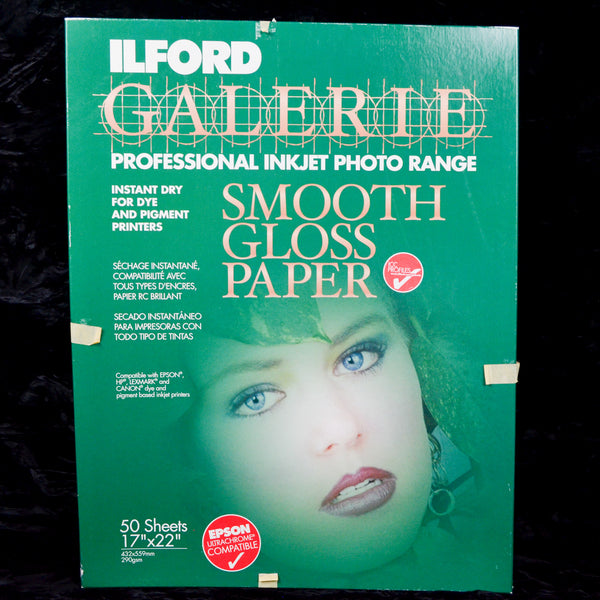 Ilford Galerie Smooth Gloss Paper, 17" x 22" - 27 Sheets