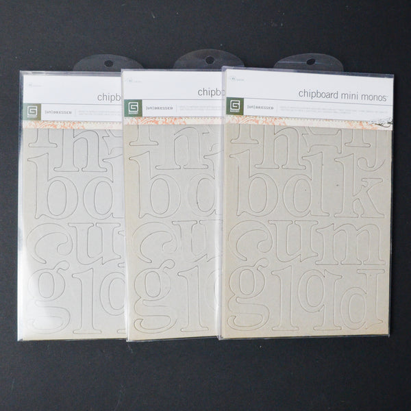 Chipboard Lowercase Alphabet Bundle