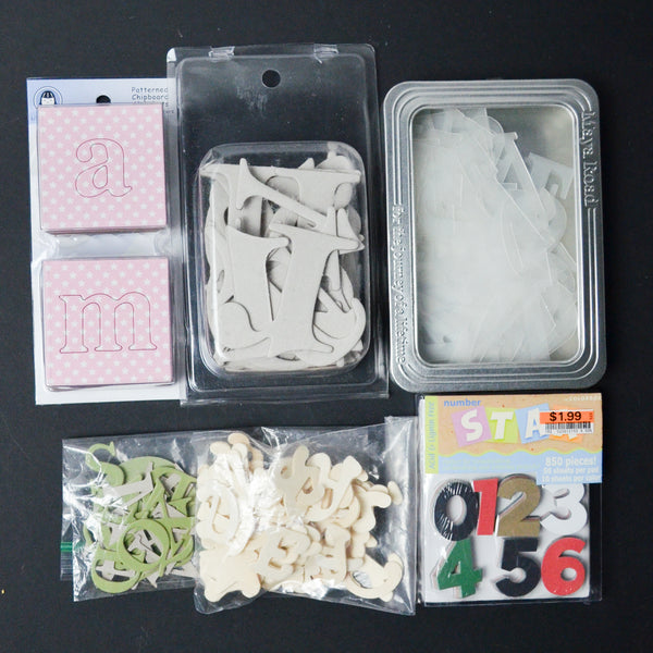 Chipboard Number + Letter Bundle