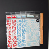 Blue + Red Vinyl Alphabet Sticker Bundle
