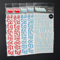 Blue + Red Vinyl Alphabet Sticker Bundle