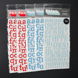 Blue + Red Vinyl Alphabet Sticker Bundle