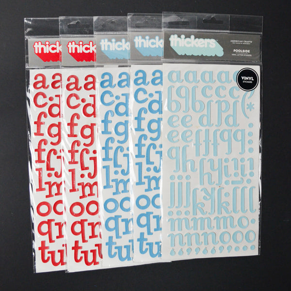 Blue + Red Vinyl Alphabet Sticker Bundle