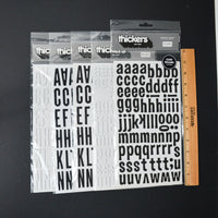Black + White Chipboard Alphabet Sticker Bundle