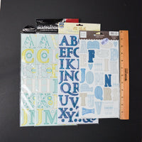 Cool Toned Chipboard Alphabet Sticker Bundle