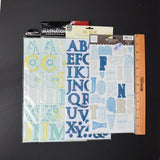 Cool Toned Chipboard Alphabet Sticker Bundle