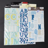 Cool Toned Chipboard Alphabet Sticker Bundle