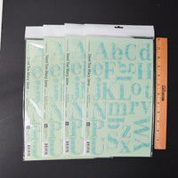 Teal Chipboard Alphabet Sticker Bundle