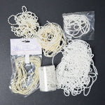 White + Cream Plastic Mini Bead Strings