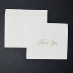 Gold + White Thank You Cards with Envelopes  - Set of 6