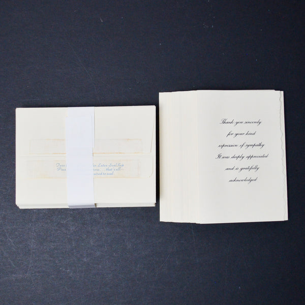 Vintage Thank You for Your Sympathy Cards with Envelopes - Set of 24