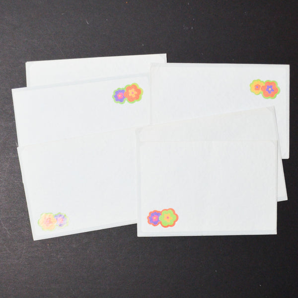Light Blue Floral Textured Paper Card Set - 6 Cards + Envelopes