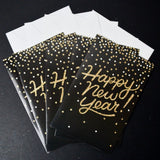 Black + Gold Happy New Year Cards with Envelopes - 5 Sets