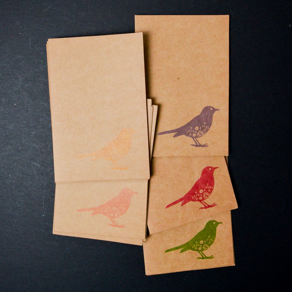 Bird Stamped Craft Paper Cards with Envelopes - 18 Sets