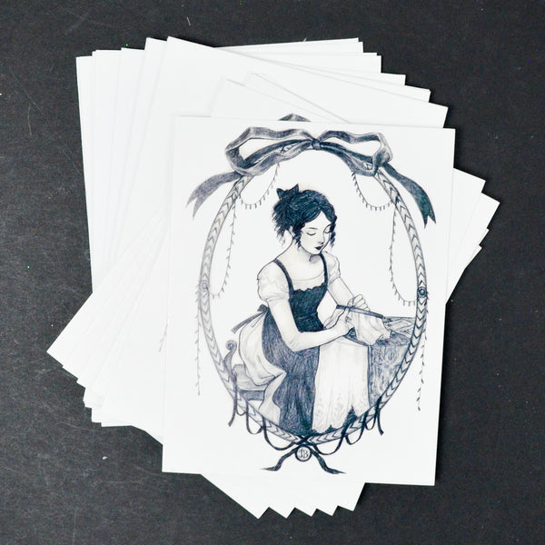 Illustrated Embroidery Friendship Cards with Envelopes - 7 Sets