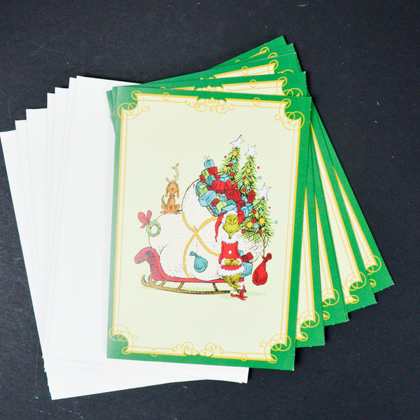 Grinch Christmas Cards with Envelopes - 7 Sets