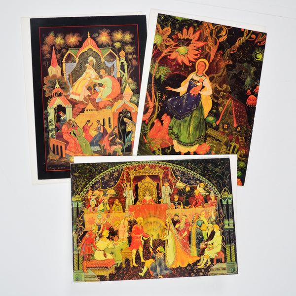 Russian Lacquer Cards with Envelopes - 3 Sets