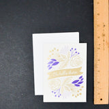 Gold + Purple Greeting Cards with Envelopes - 2 Sets