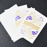 Gold + Purple Greeting Cards with Envelopes - 2 Sets