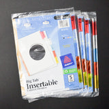 Black Paper Big Tab Insertable Colored Dividers - 4 Packs