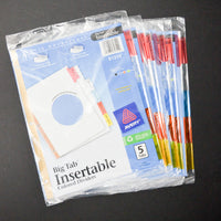 Blue Paper Big Tab Insertable Colored Dividers - 6 Packs