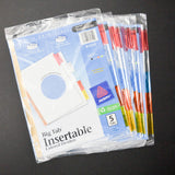 Blue Paper Big Tab Insertable Colored Dividers - 6 Packs