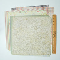 Assorted Fabric Patterned Scrapbook Paper Bundle
