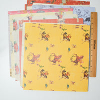 Vintage Illustration Patterned Scrapbook Paper Bundle
