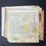 Vintage Travel + Text Scrapbook Paper Bundle