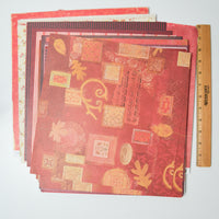 Red Patterned Scrapbook Paper Bundle
