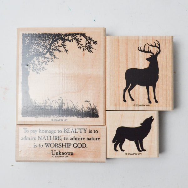 Stampin' Up! Two-Step Stampin' Nature Silhouettes Rubber Stamps - Set of 4