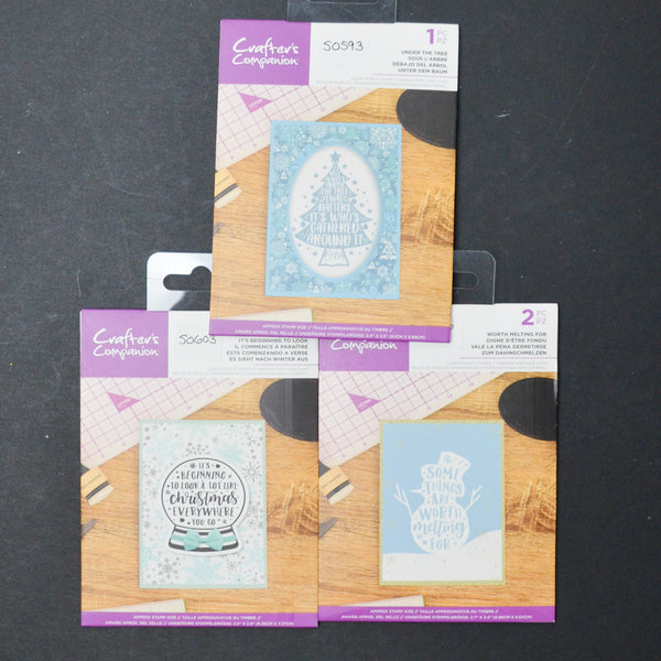 Christmas Crafter's Companion Clear Acrylic Stamps - Set of 3
