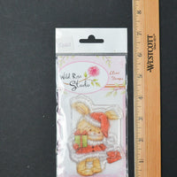 Wild Rose Studio Santa Bunny Clear Stamps