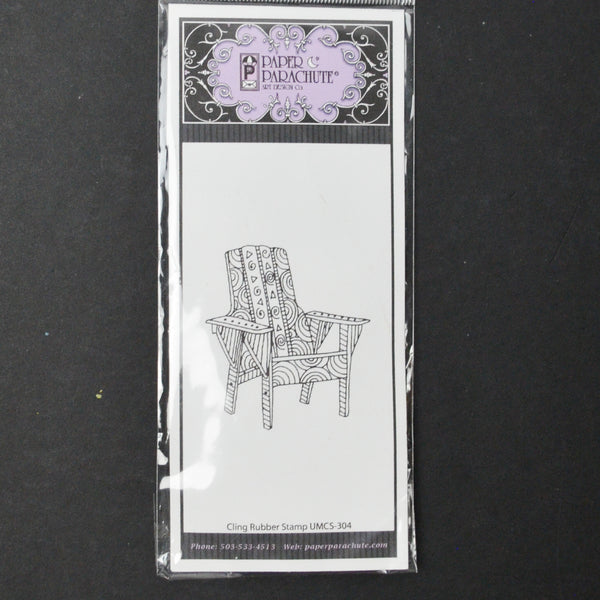 Paper Parachute Adirondack Chair Cling Rubber Stamp