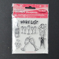 Wine Themed Clear Acrylic Stamps