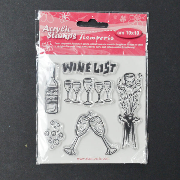 Wine Themed Clear Acrylic Stamps