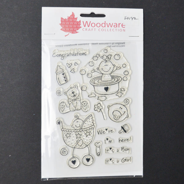 Woodware Craft Collection New Baby Clear Acrylic Stamps