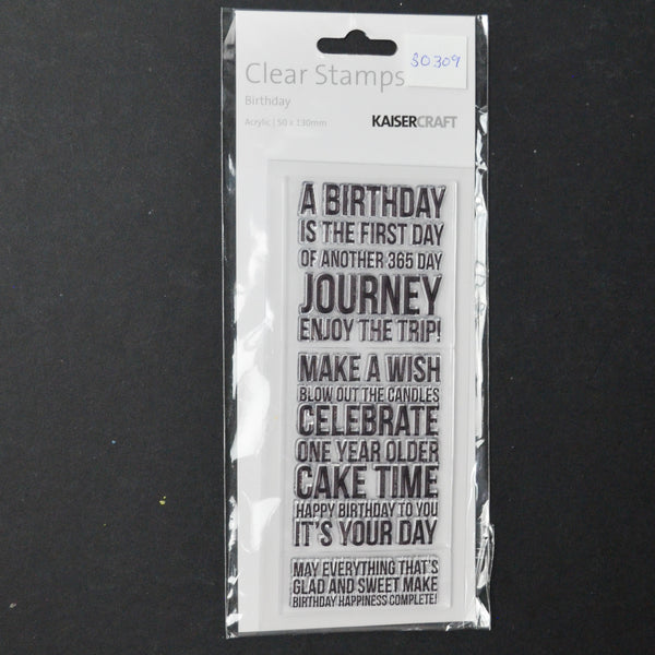 Kaiser Craft Birthday Clear Acrylic Stamps