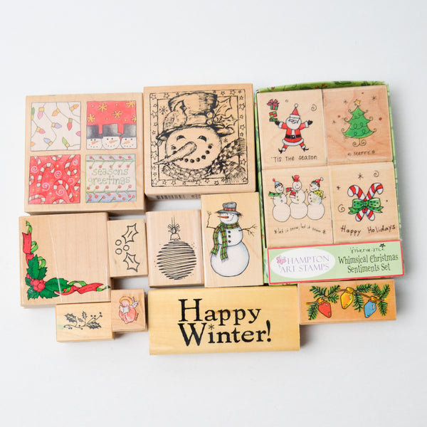 Christmas + Winter Rubber Stamps - Bundle of 14