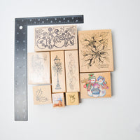 Christmas, Winter + Puppy Rubber Stamps - Bundle of 9