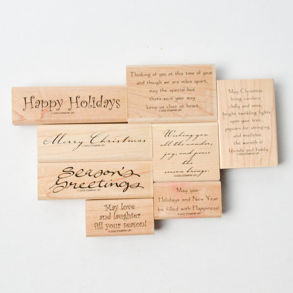 Stampin' Up! Season's Greetings Rubber Stamps - Set of 8