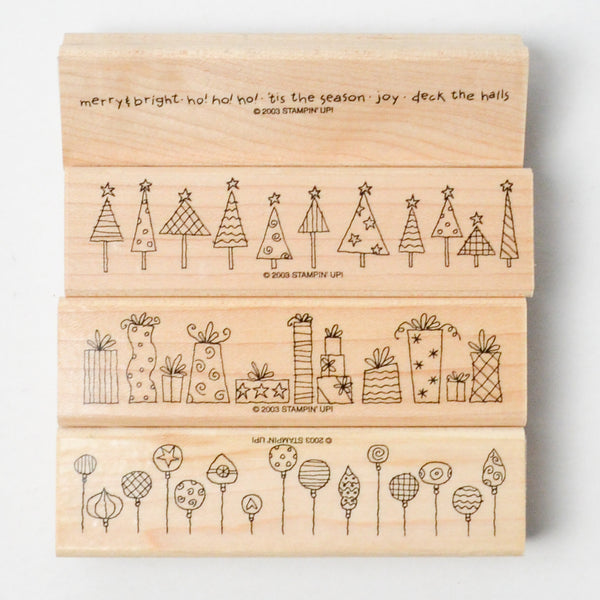 Stampin' Up! Crazy For Christmas Rubber Stamps - Set of 4