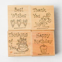 Stampin' Up! Simple Wishes Rubber Stamps - Set of 4