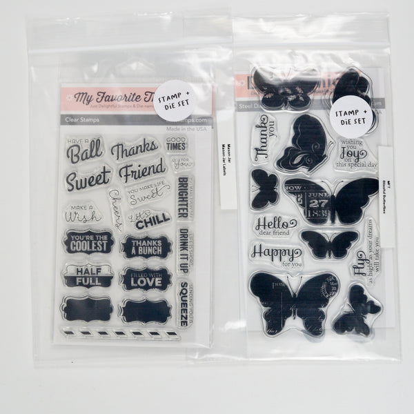 My Favorite Things Blissful Butterflies + Mason Jar Labels Stamp and Die Sets