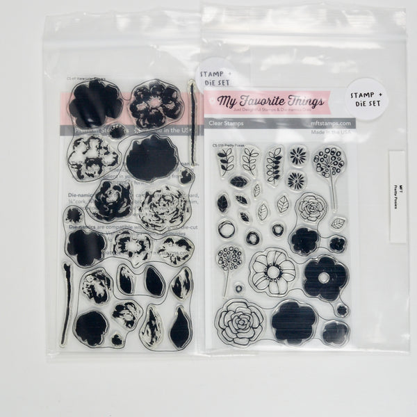 My Favorite Things Pretty Posies + Watercolor Flowers Stamp and Die Sets