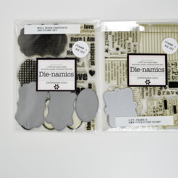 My Favorite Things Die-Namics Frame & Own Your Story + Well Worn Greetings Stamp and Die Sets