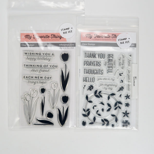 My Favorite Things Spring Wreath + Spring Tulips Stamp and Die Sets