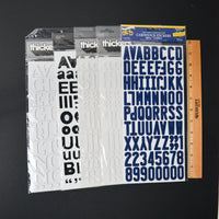 Blue, Black + White Alphabet Sticker Bundle